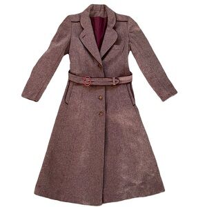 Beautiful Vintage Coat - Tailored with Piping and Belt